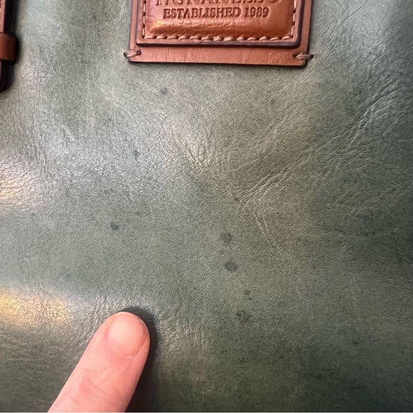 TIGNANELLO Green Leather Small Purse Braided Handles 12 x 8 x 4 Classy Soft - Picture 7 of 7